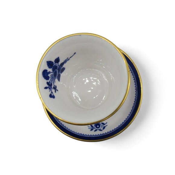 SPODE Gloucester Blue and White Floral Cup Saucer England Vintage - Picture 3 of 11